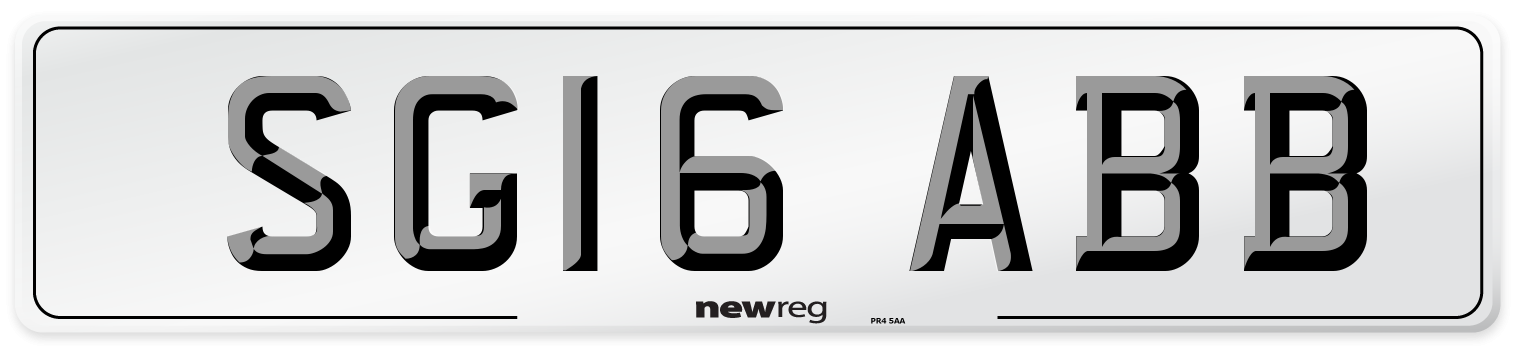 SG16 ABB Number Plate from New Reg